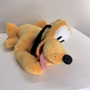 Disney Pluto Plush Black Ears Tail Nose Adorable Cute Yellow Stuffed Animal 16”